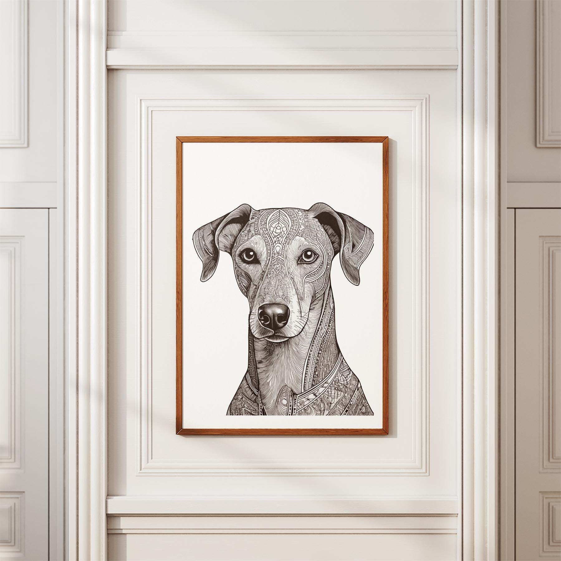 Greyhound Mandala Black and White Dog Series image 3