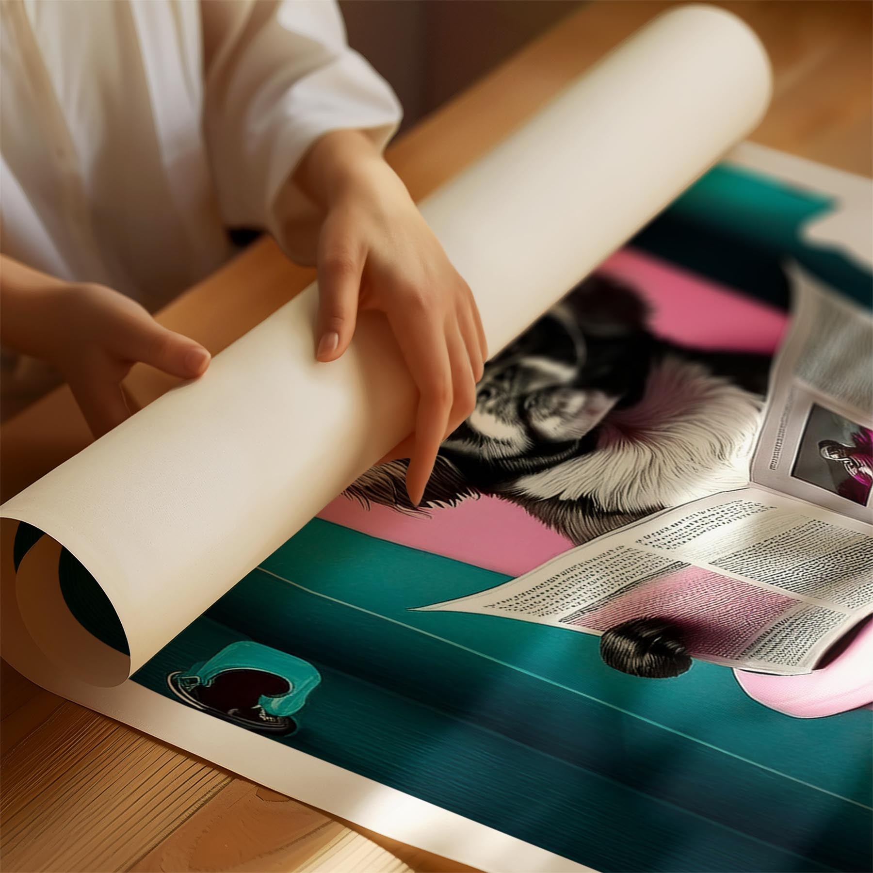 Pekingese Toilet Dogs PInk and Turquise image 1