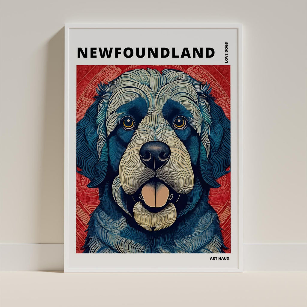 Newfoundland Hokusai Japanese Inspired Dog Series with Text image 8