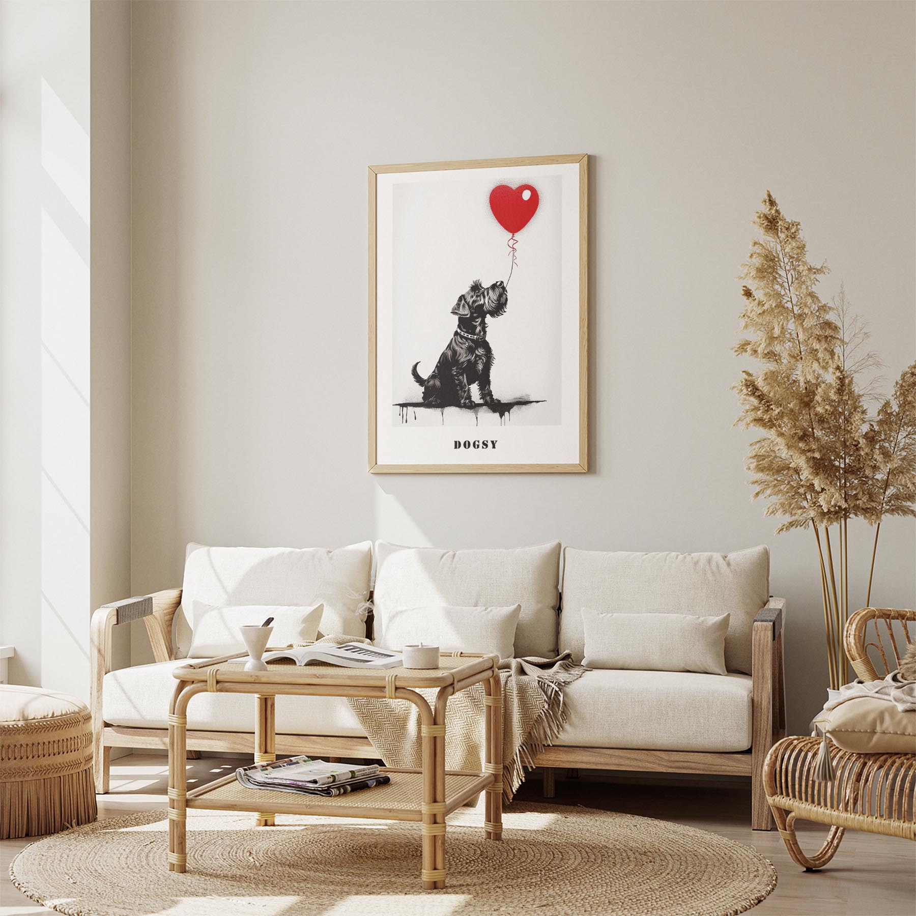 Schnauzer DOGSY Series inspired by the Art of Banksy with text Dogsy image 2