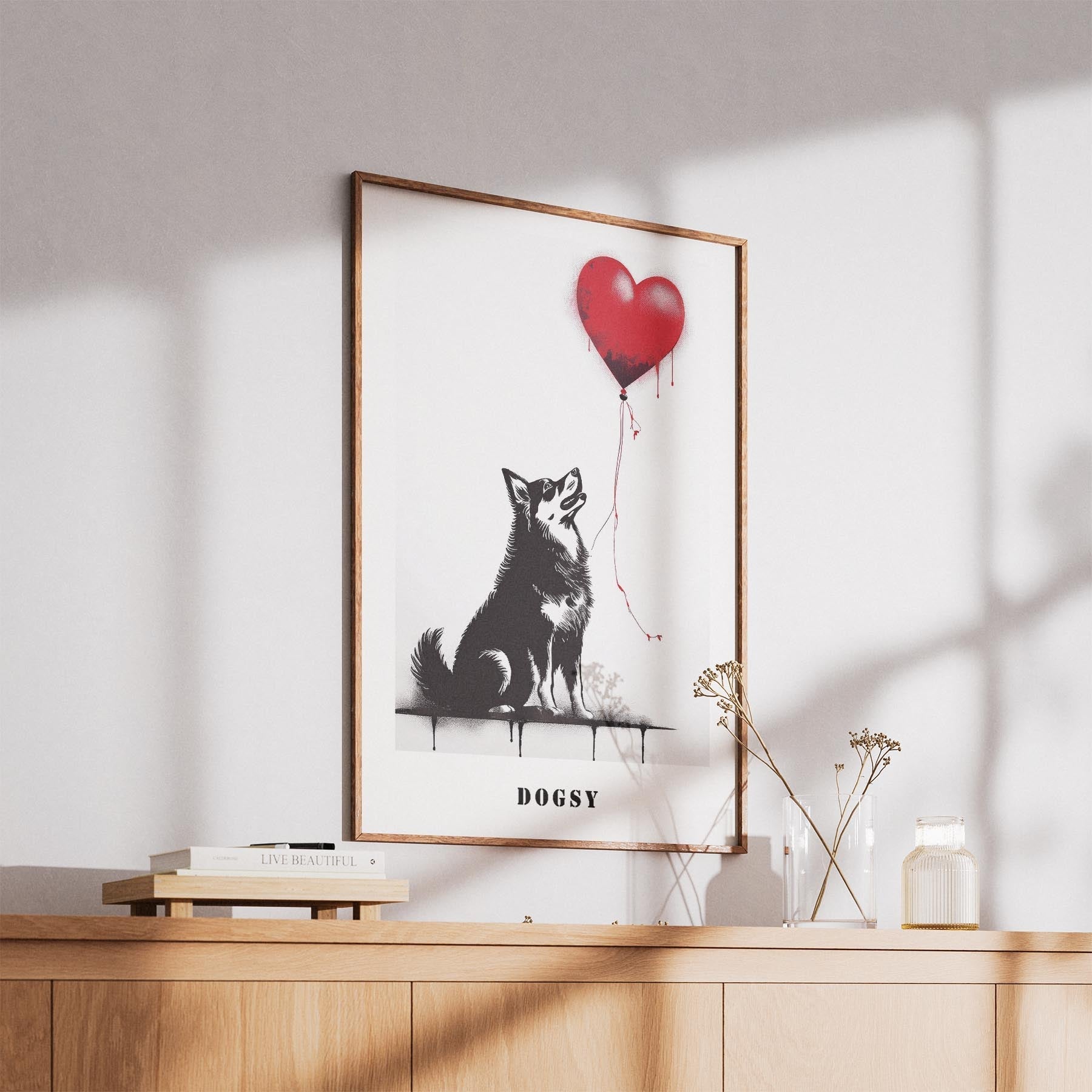 Finnish Lapphund DOGSY Series inspired by the Art of Banksy with text Dogsy image 5