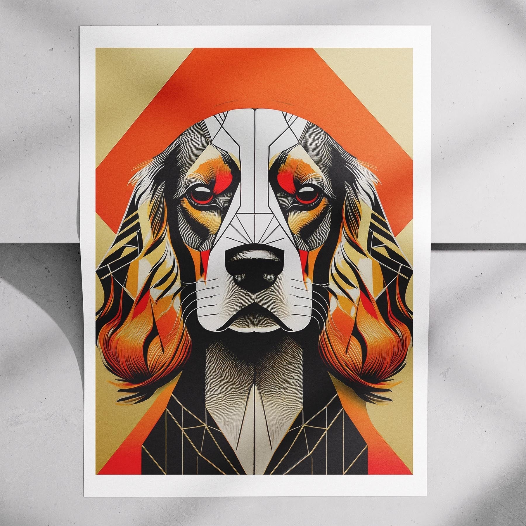 Cocker Spaniel Geometric Orange Series image 7