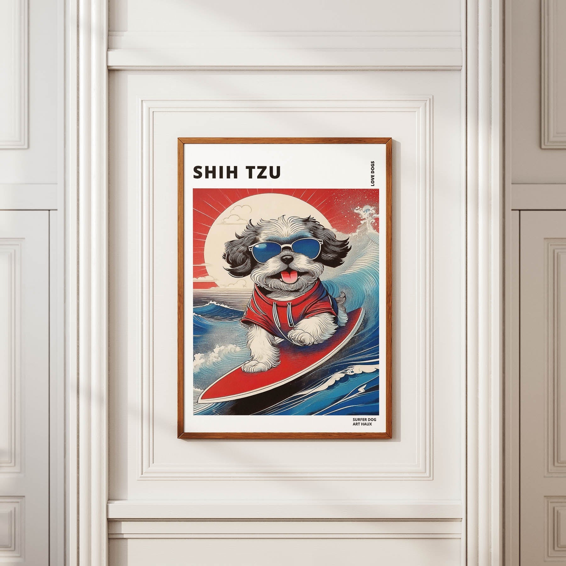 Shih Tzu Hokosai Surfer Dogs 1 image 2