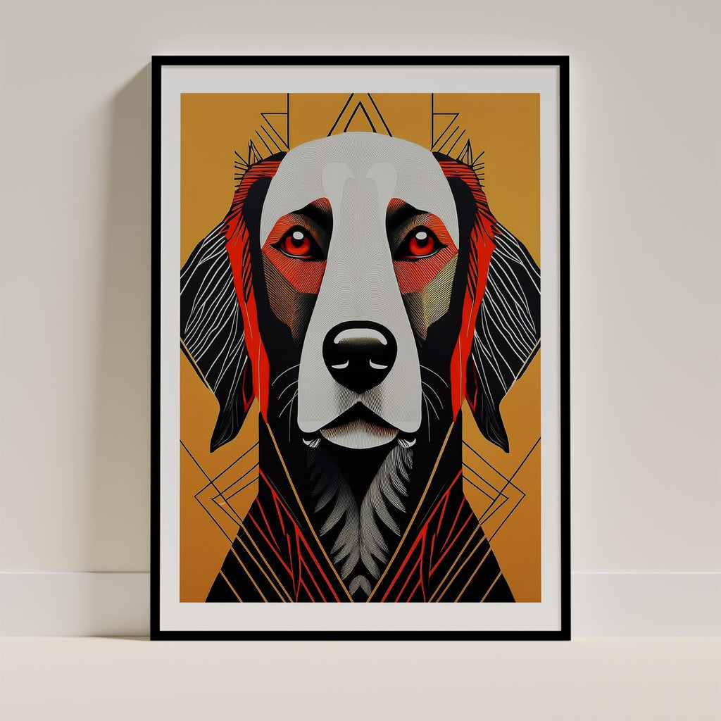 Curly Coated Retriever Geometric Orange Series image 0