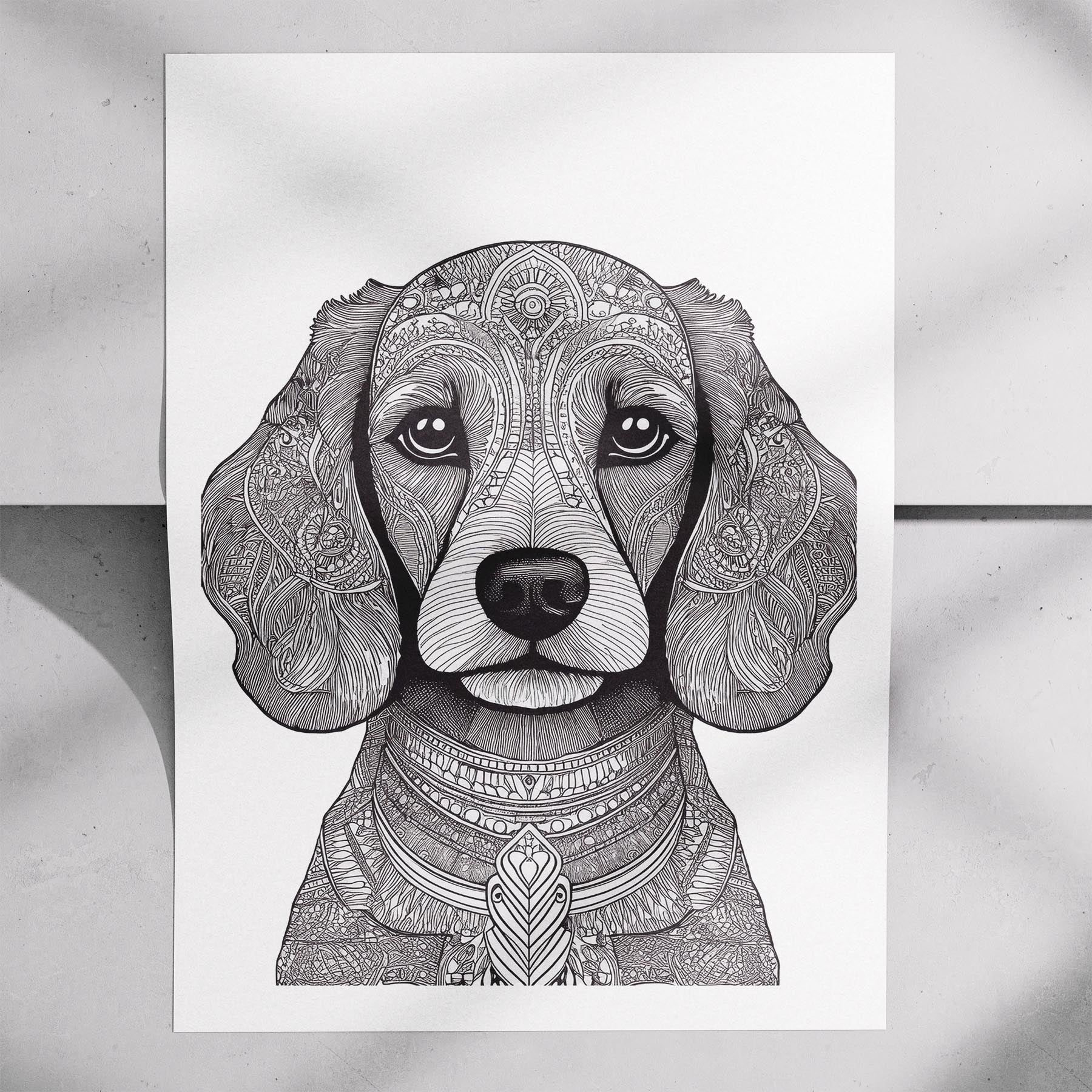 Poodle Mandala Black and White Dog Series image 7