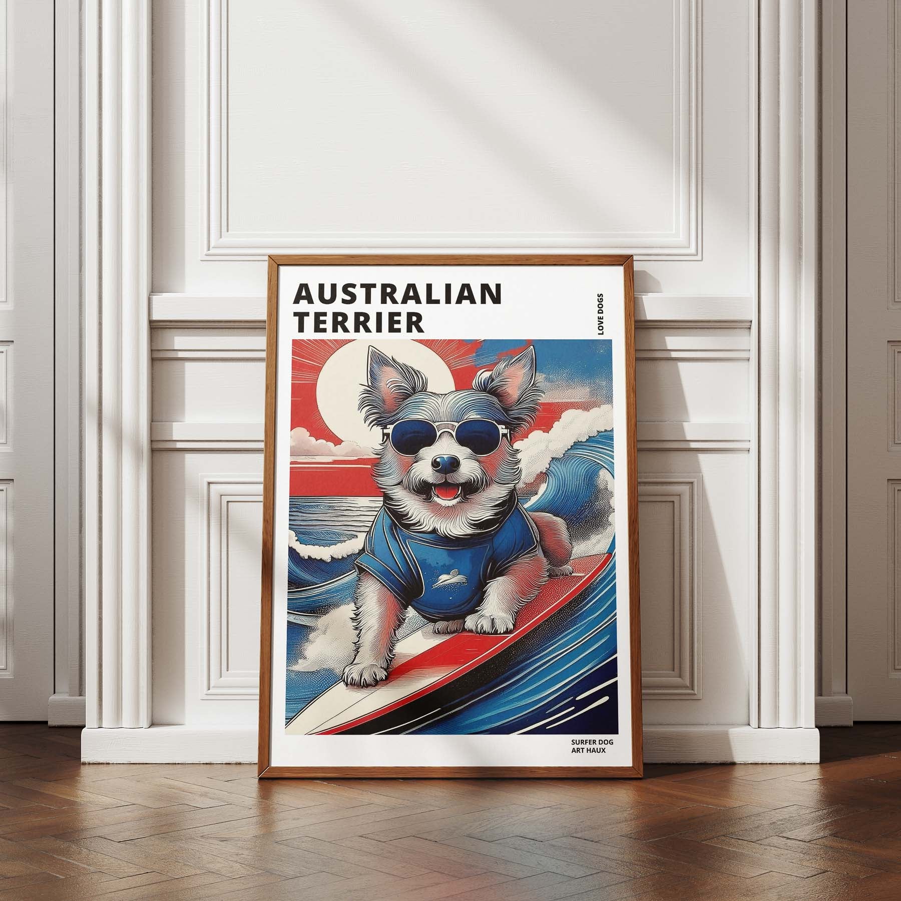 Australian Terrier Hokosai Surfer Dogs 1 image 4