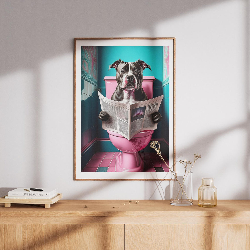 American Pitbull Terrier Toilet Dogs PInk and Turquise image 8