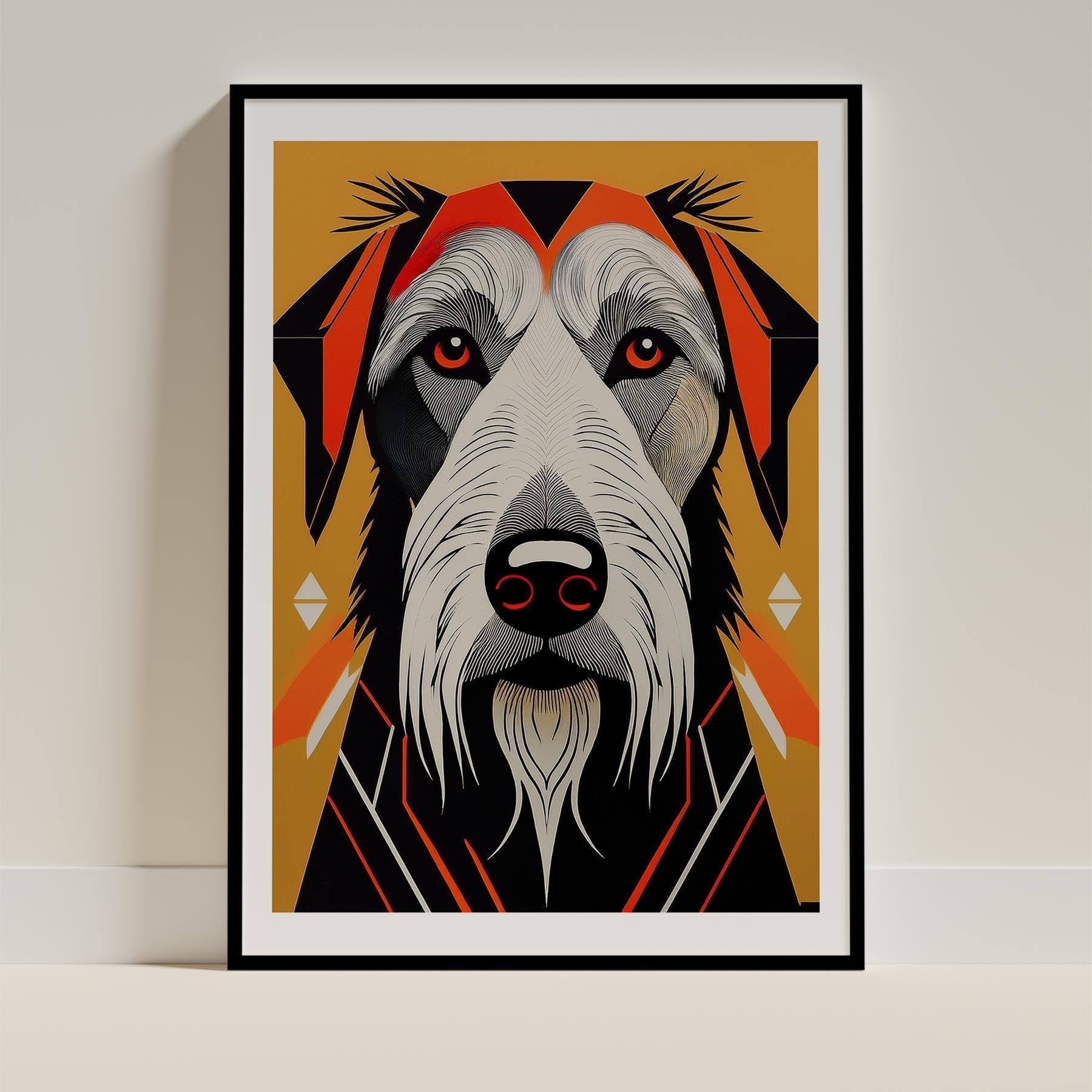 Irish Wolfhound Geometric Orange Series image 0