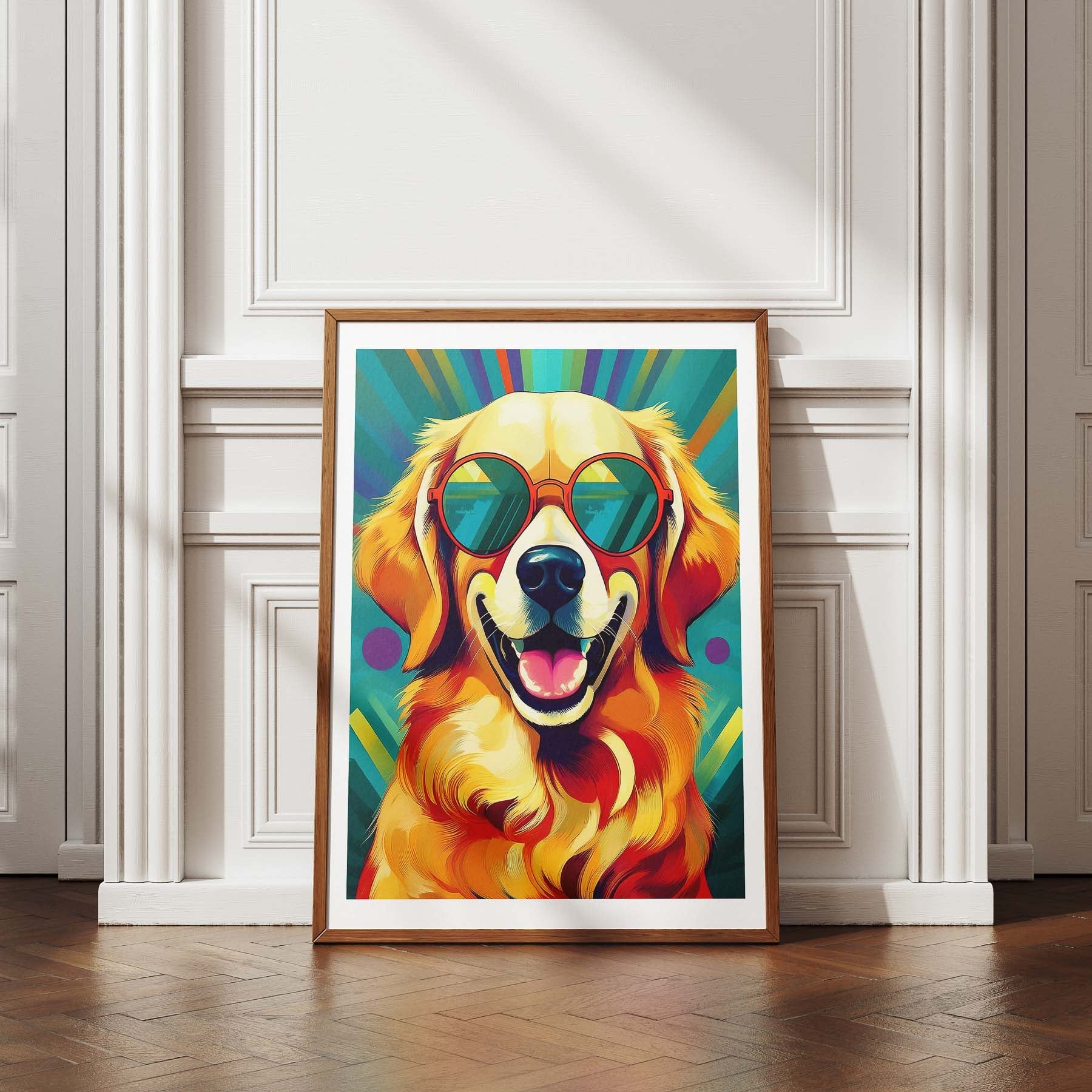 Golden Retriever In Colourful Sunnies 2 image 4