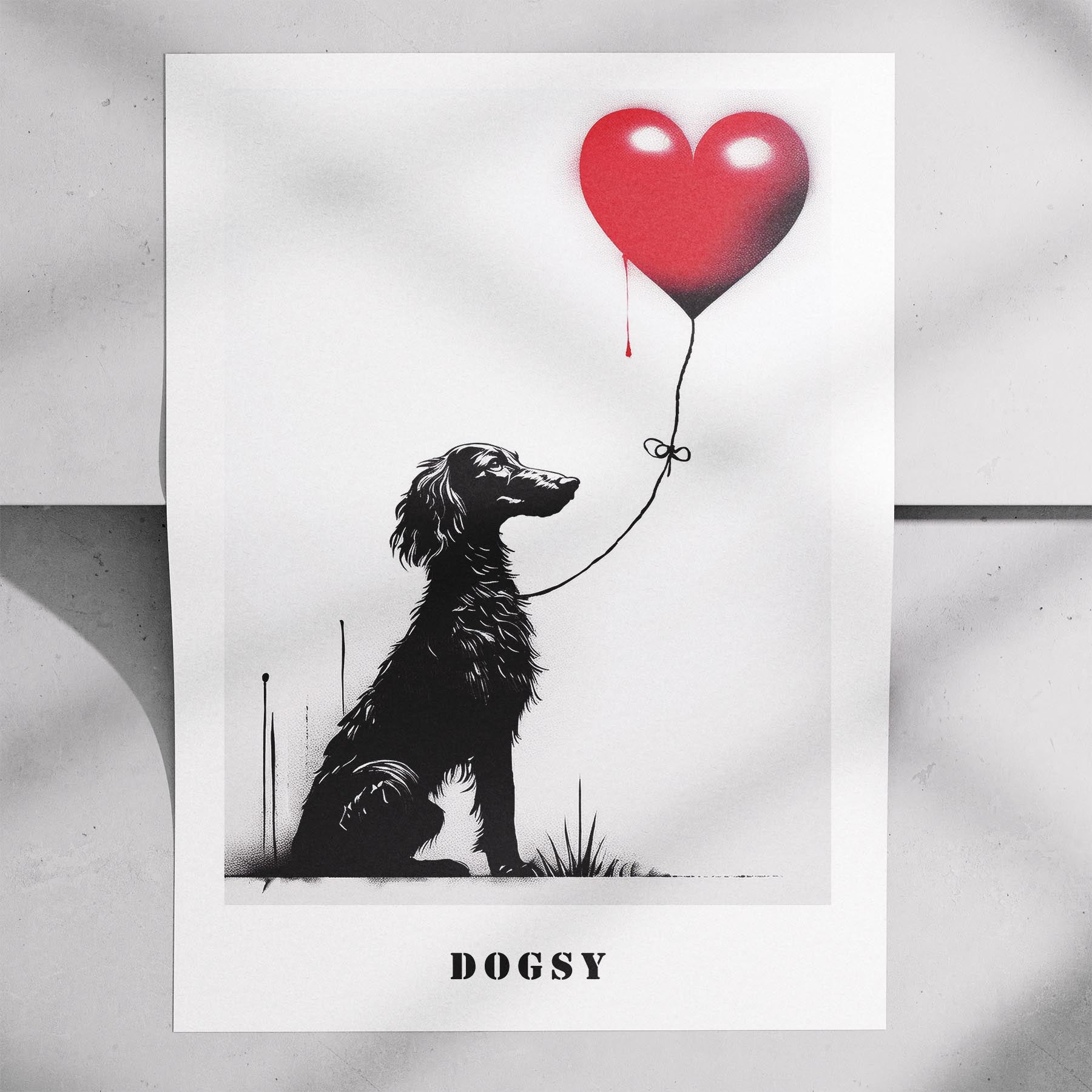 Borzoi DOGSY Series inspired by the Art of Banksy with text Dogsy image 7