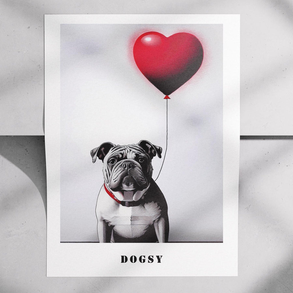Bulldog DOGSY Series inspired by the Art of Banksy with text Dogsy image 7