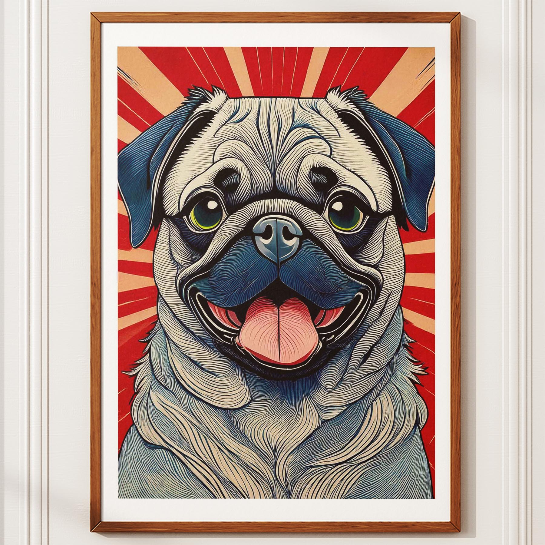 Pug Hokusai Japanese Inspired Dog Series 3 image 10
