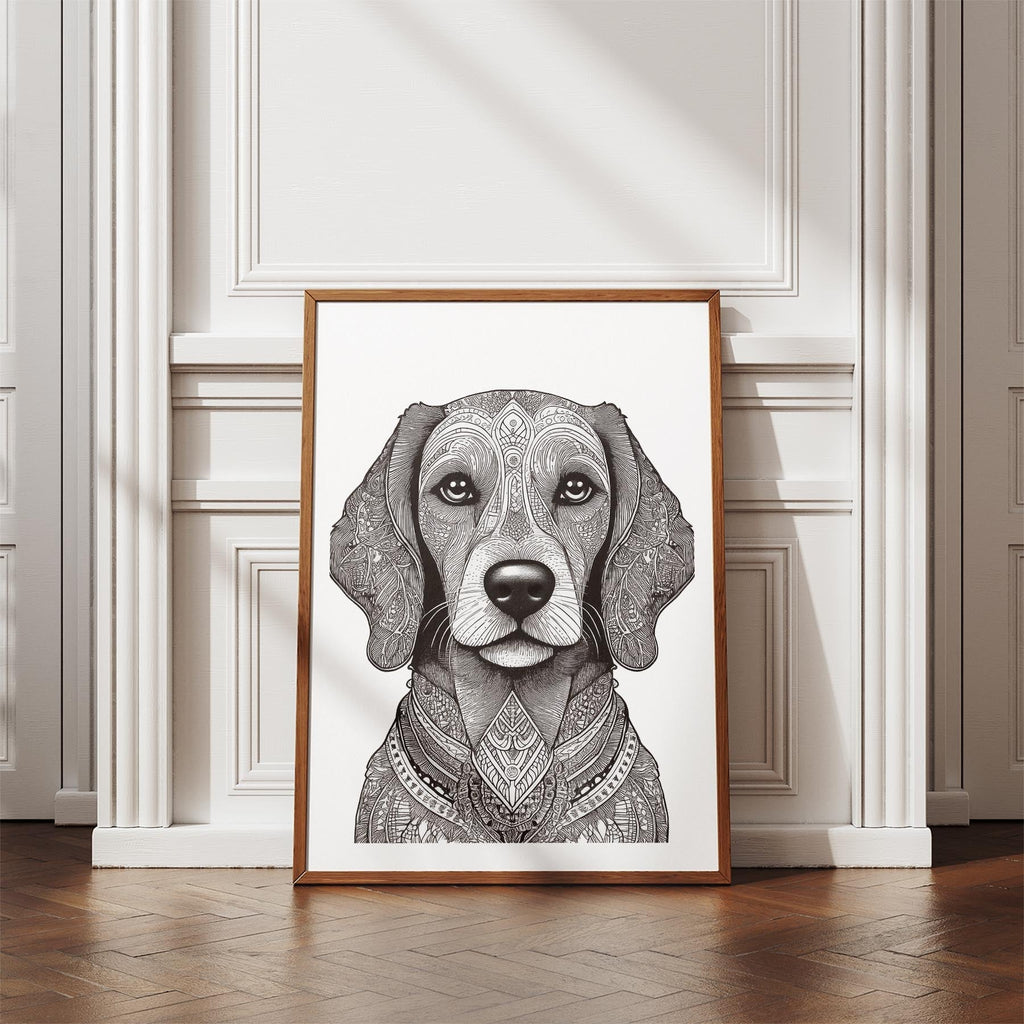 Cavoodle Mandala Black and White Dog Series image 4