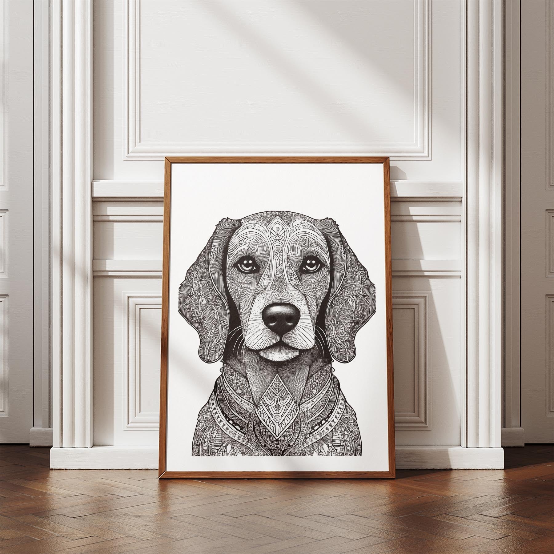 Cavoodle Mandala Black and White Dog Series image 4