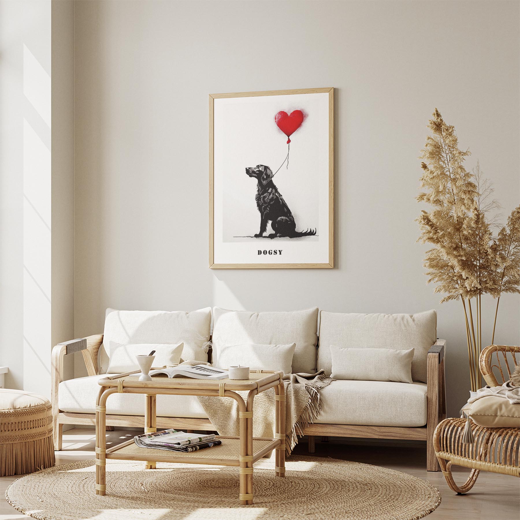 Curly Coated Retriever DOGSY Series inspired by the Art of Banksy with text Dogs image 2