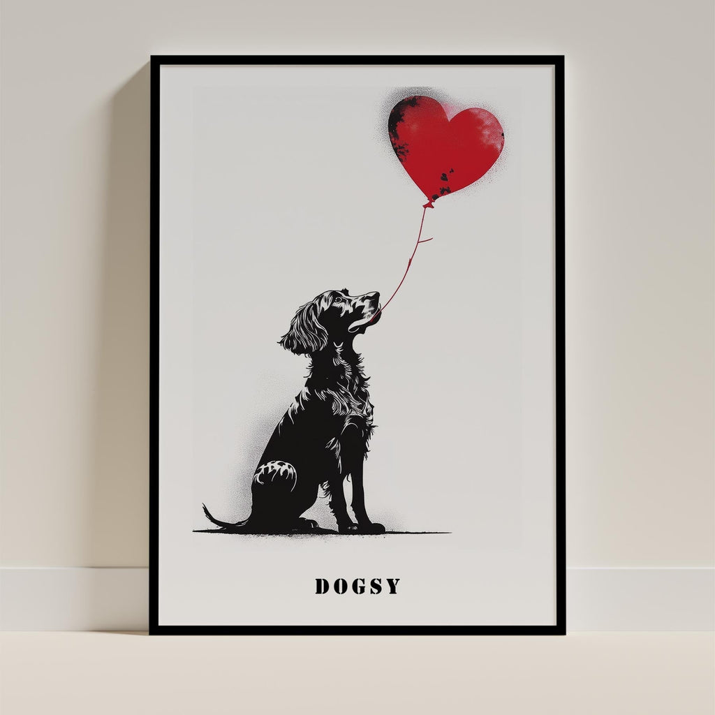 English Setter DOGSY Series inspired by the Art of Banksy with text Dogsy image 0