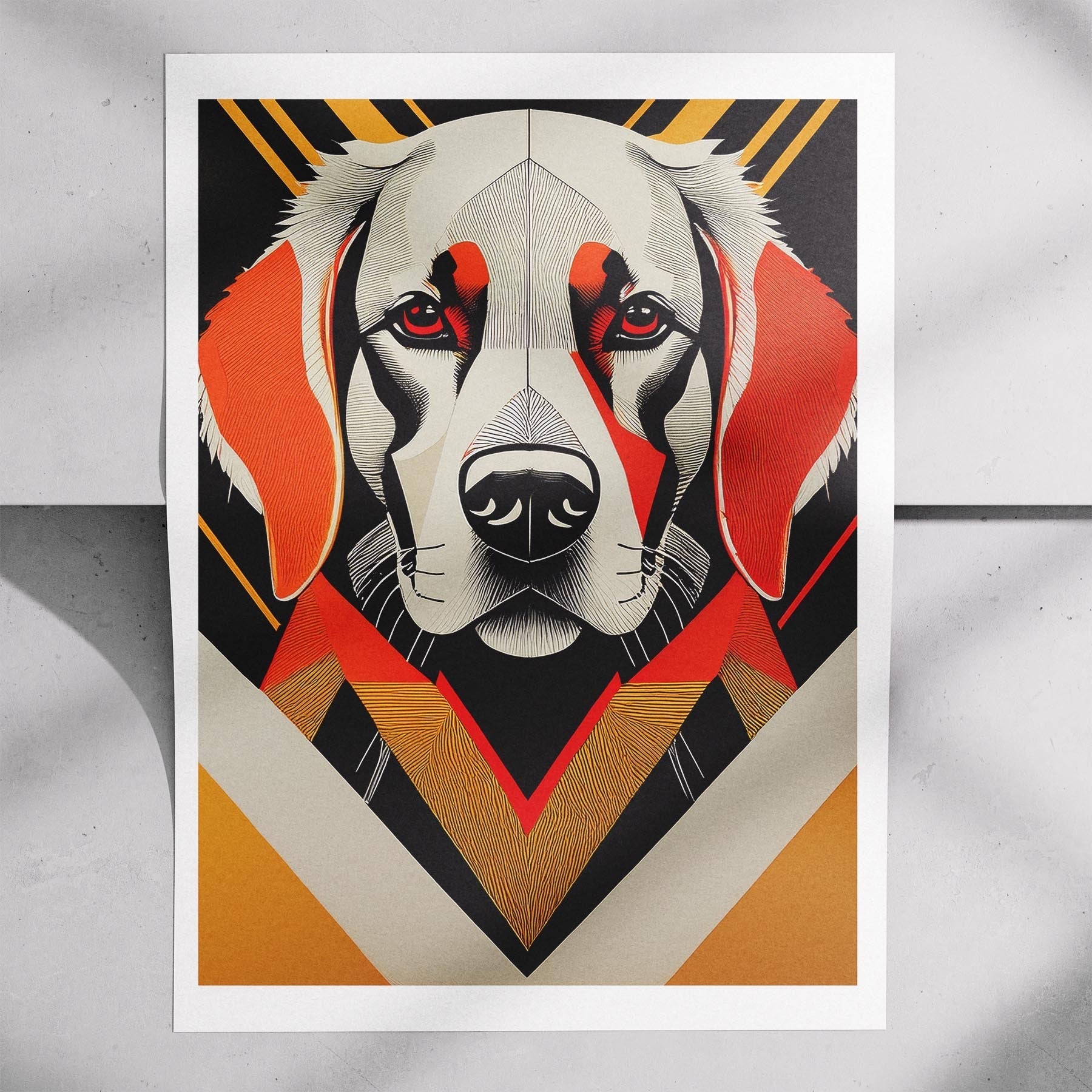 Golden Retriever Geometric Orange Series image 7