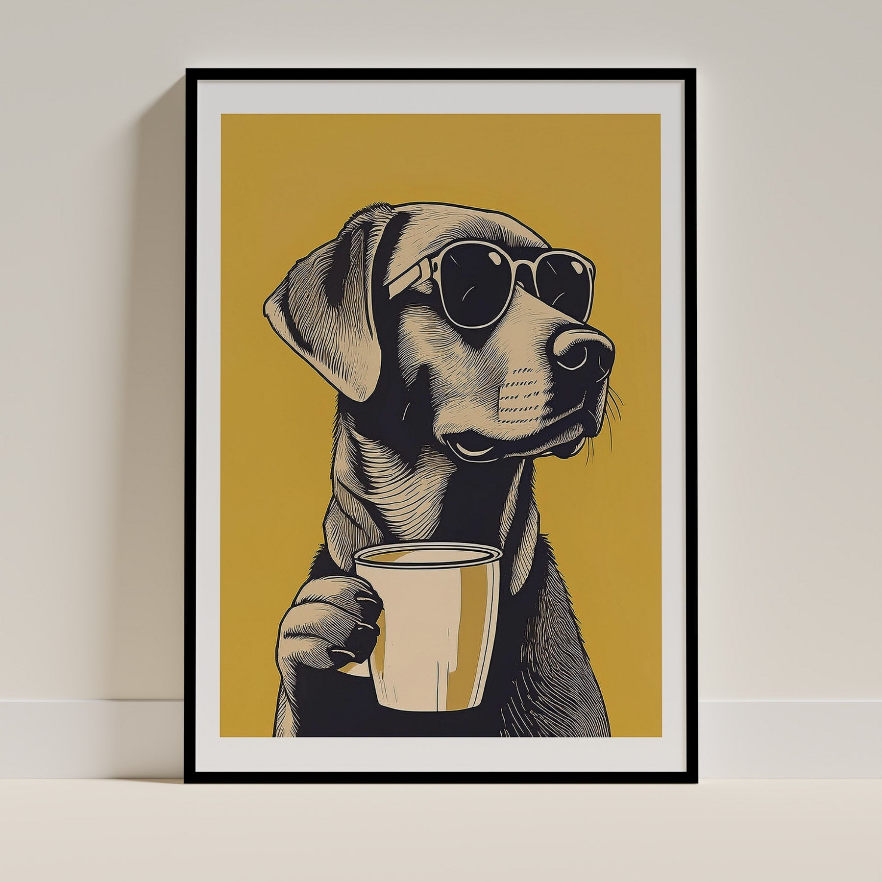 Labrador Retriever Chillin Coffee Dog image 0