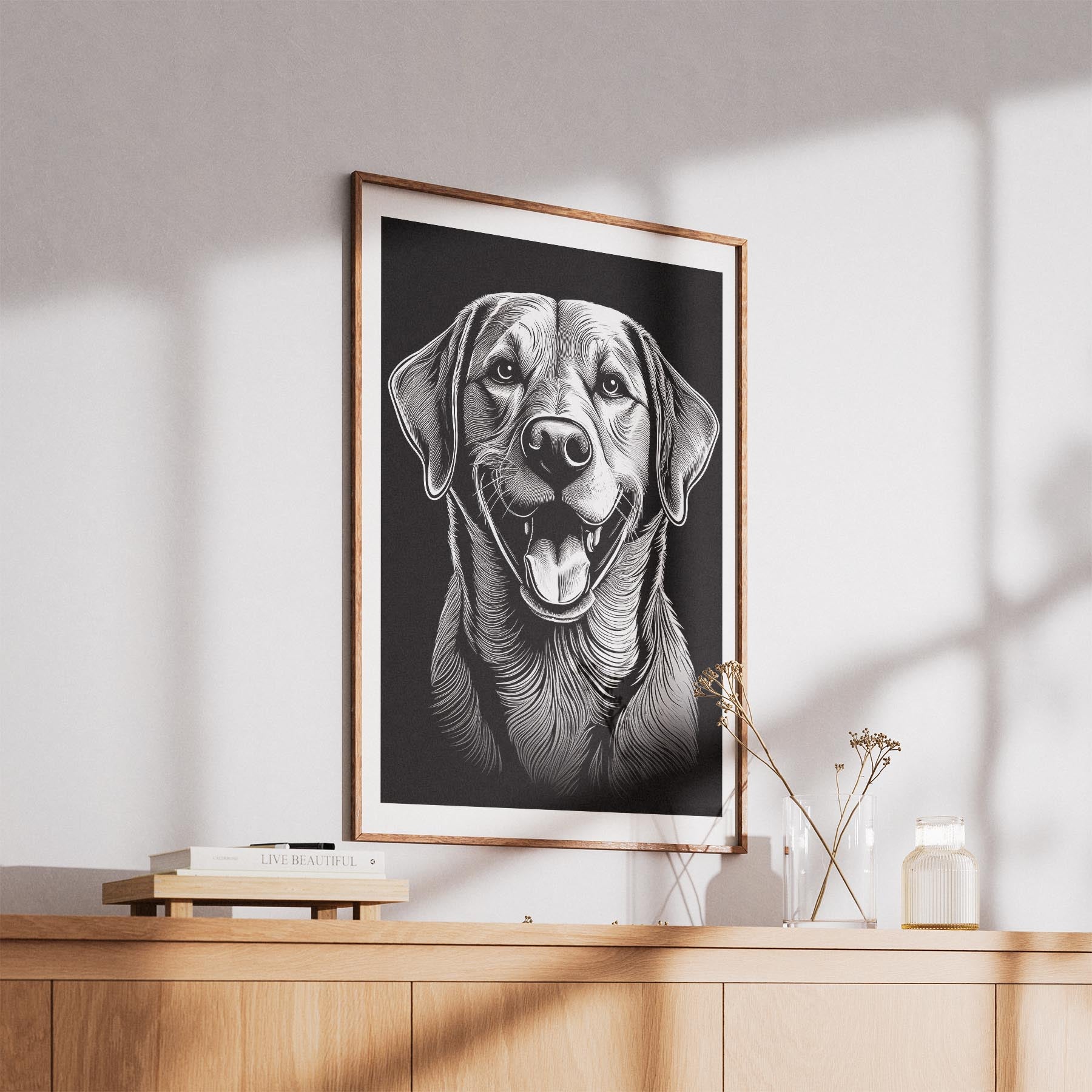 Labrador Retriever Line Dog Series in Black and White image 5