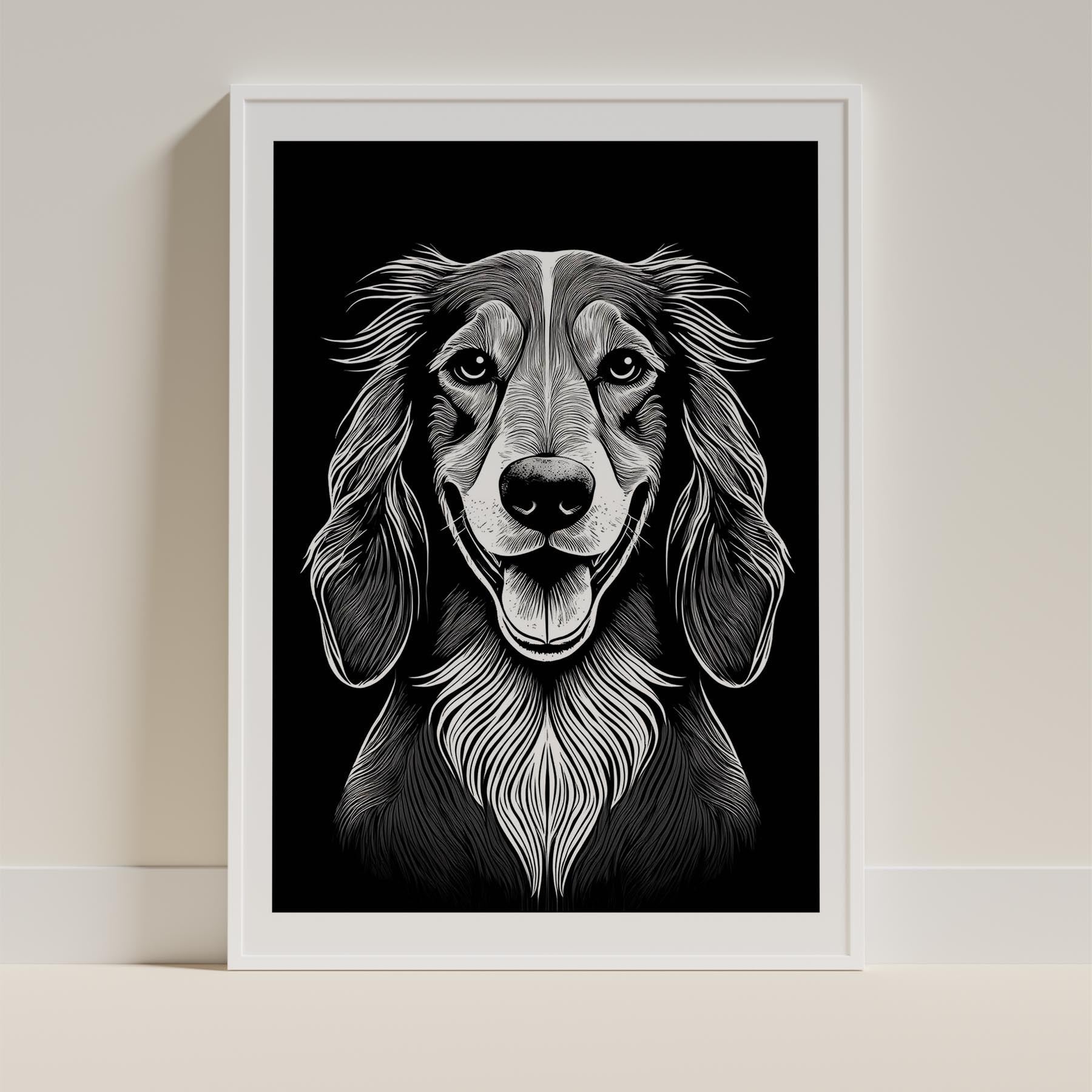 Afghan Line Dog Series in Black and White image 9