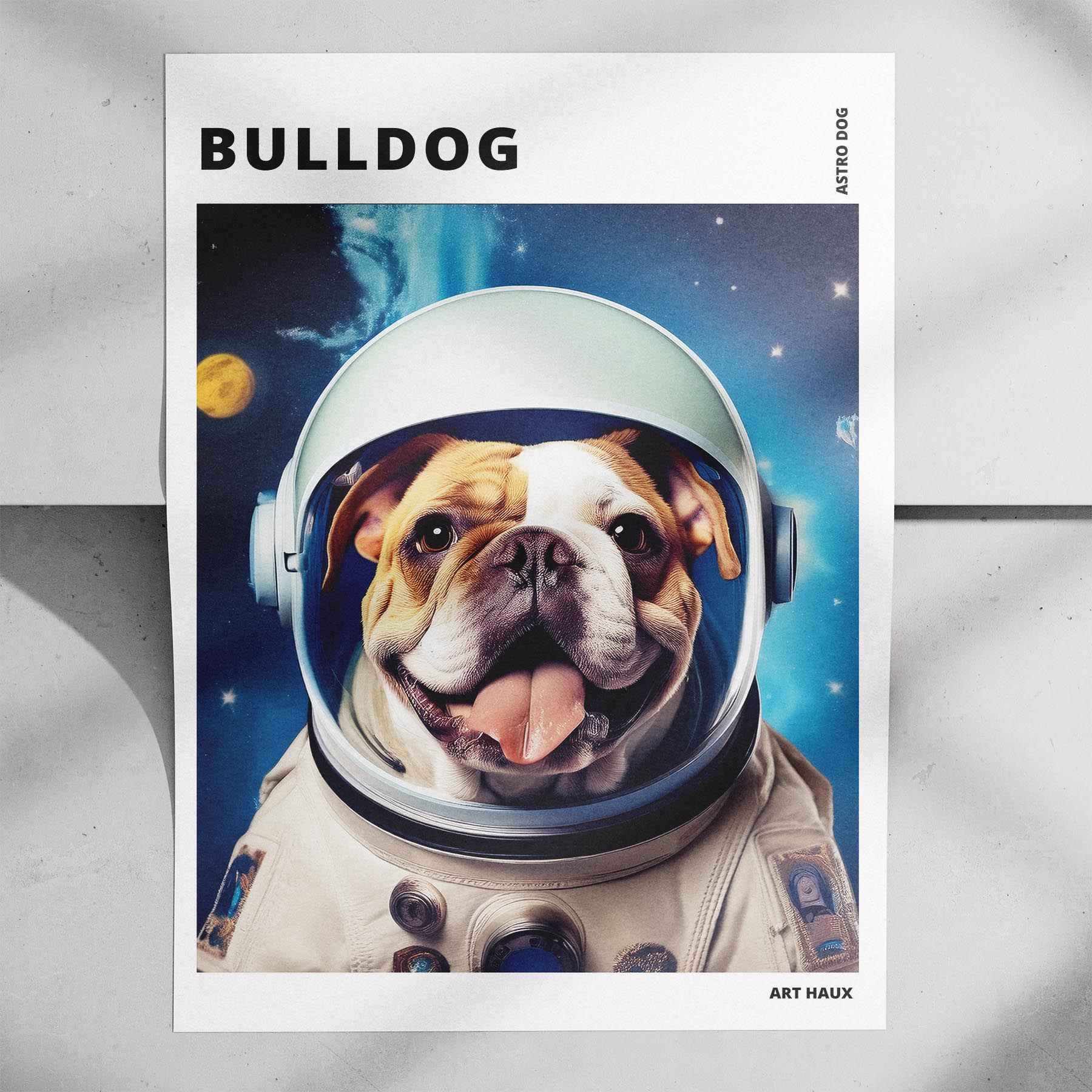 Bulldog Astronaut Dog Series with Text Astro Dog image 7