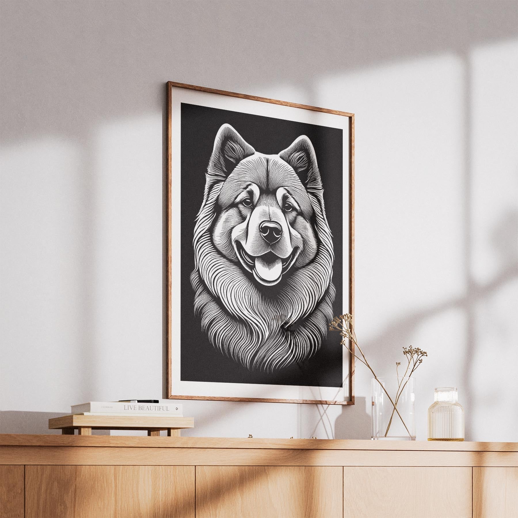 Chow Chow Line Dog Series in Black and White image 5