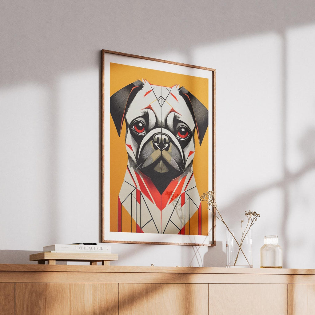 Pug Geometric Orange Series image 5