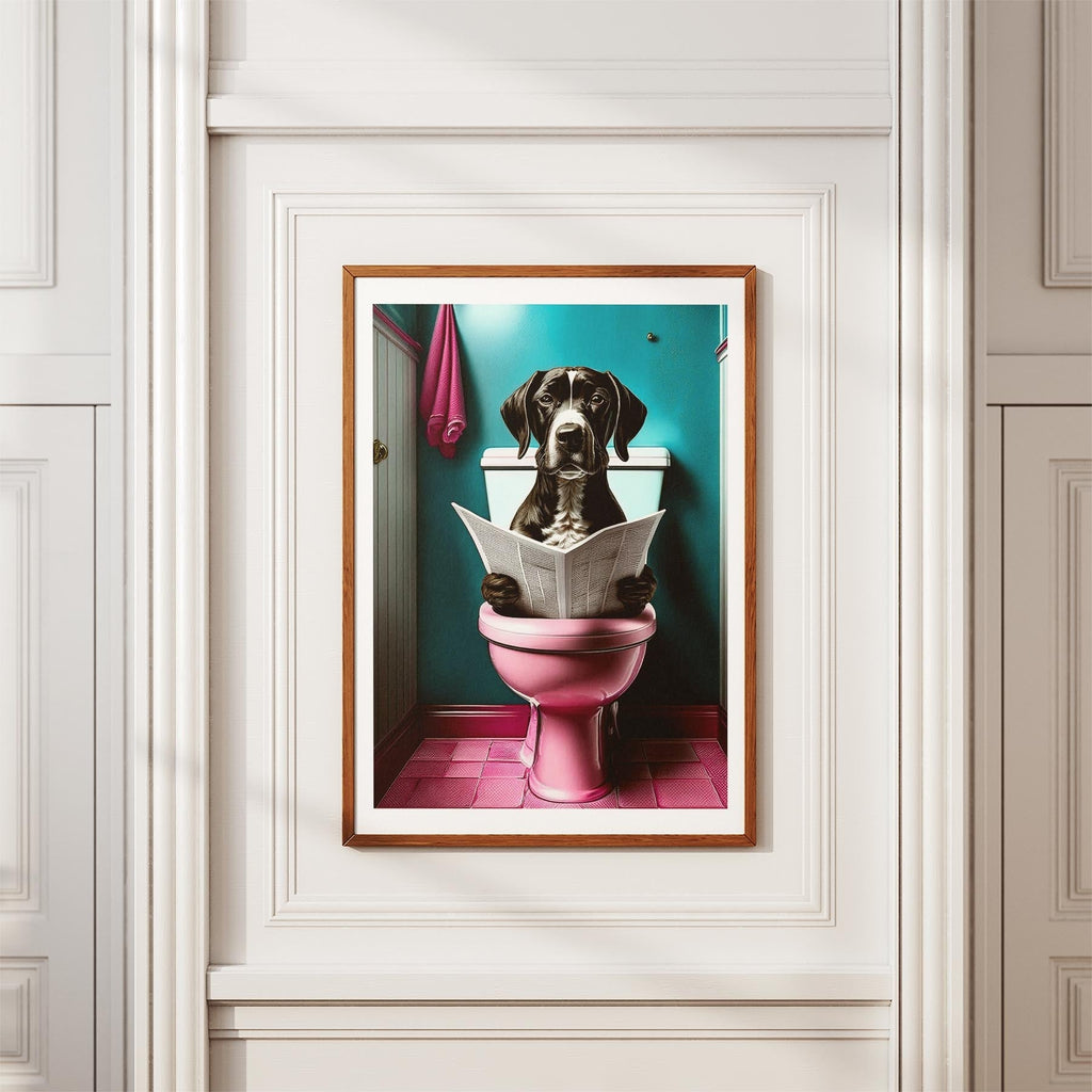 English Pointer Toilet Dogs PInk and Turquise image 3