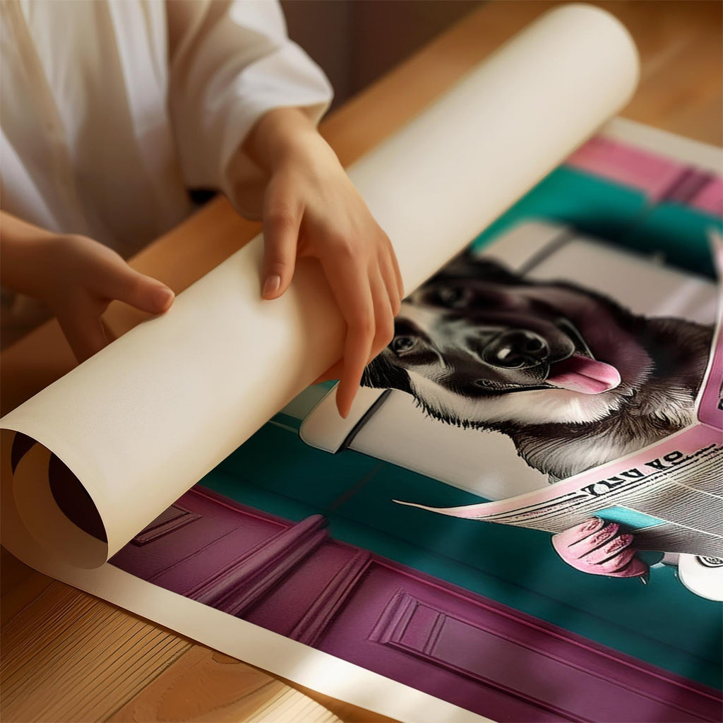 German Shepherd Toilet Dogs PInk and Turquise image 1