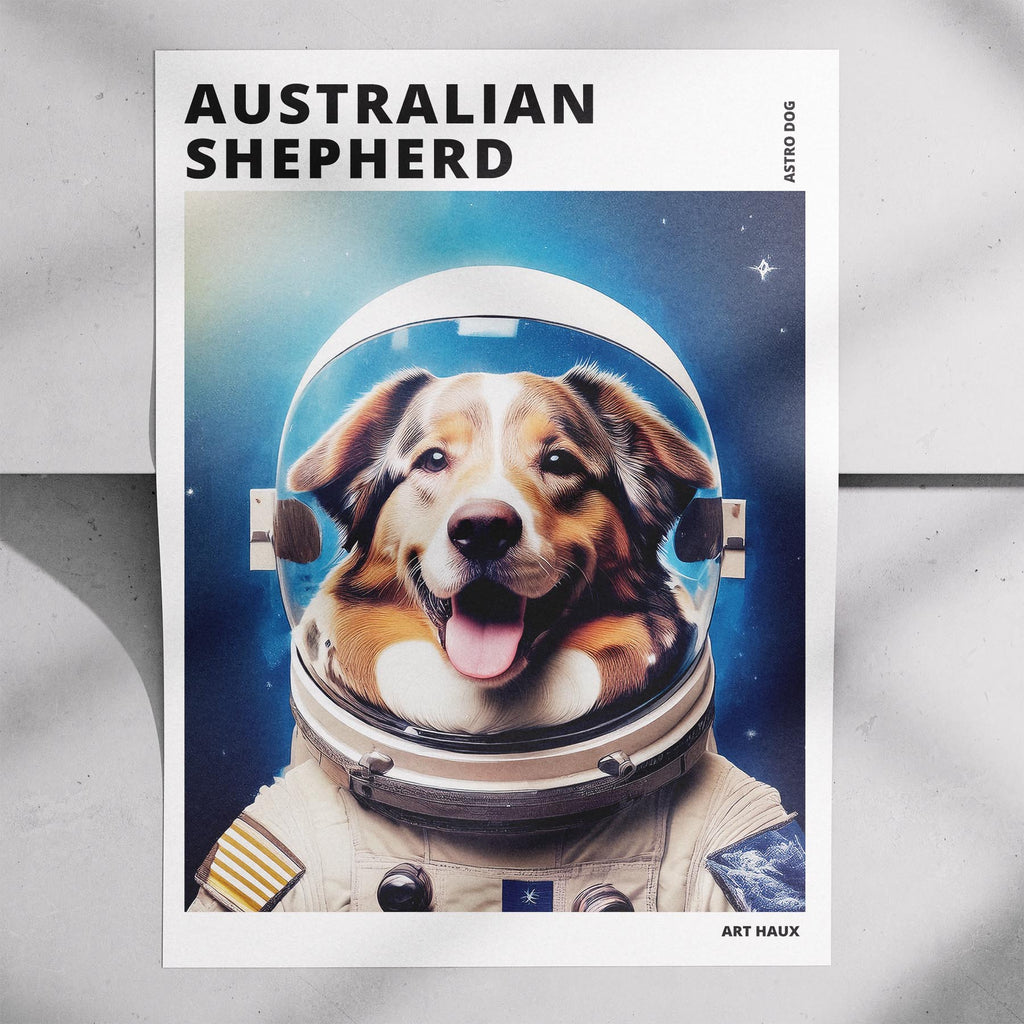 Australian Shepherd Astronaut Dog Series with Text Astro Dog image 7