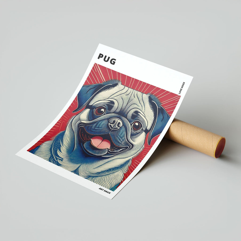 Pug Hokusai Japanese Inspired Dog Series with Text image 6