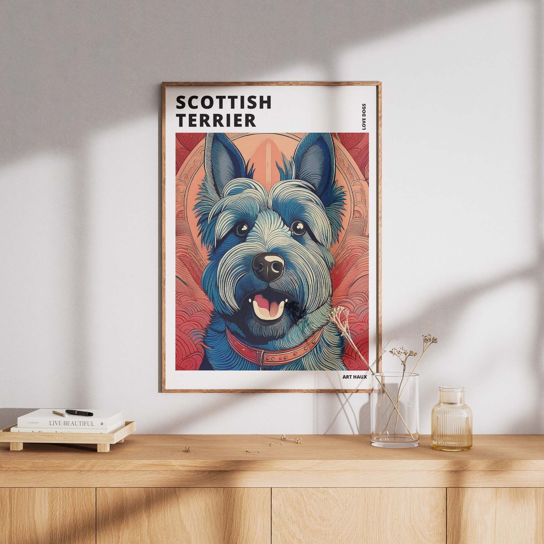 Scottish Terrier Hokusai Japanese Inspired Dog Series with Text image 7