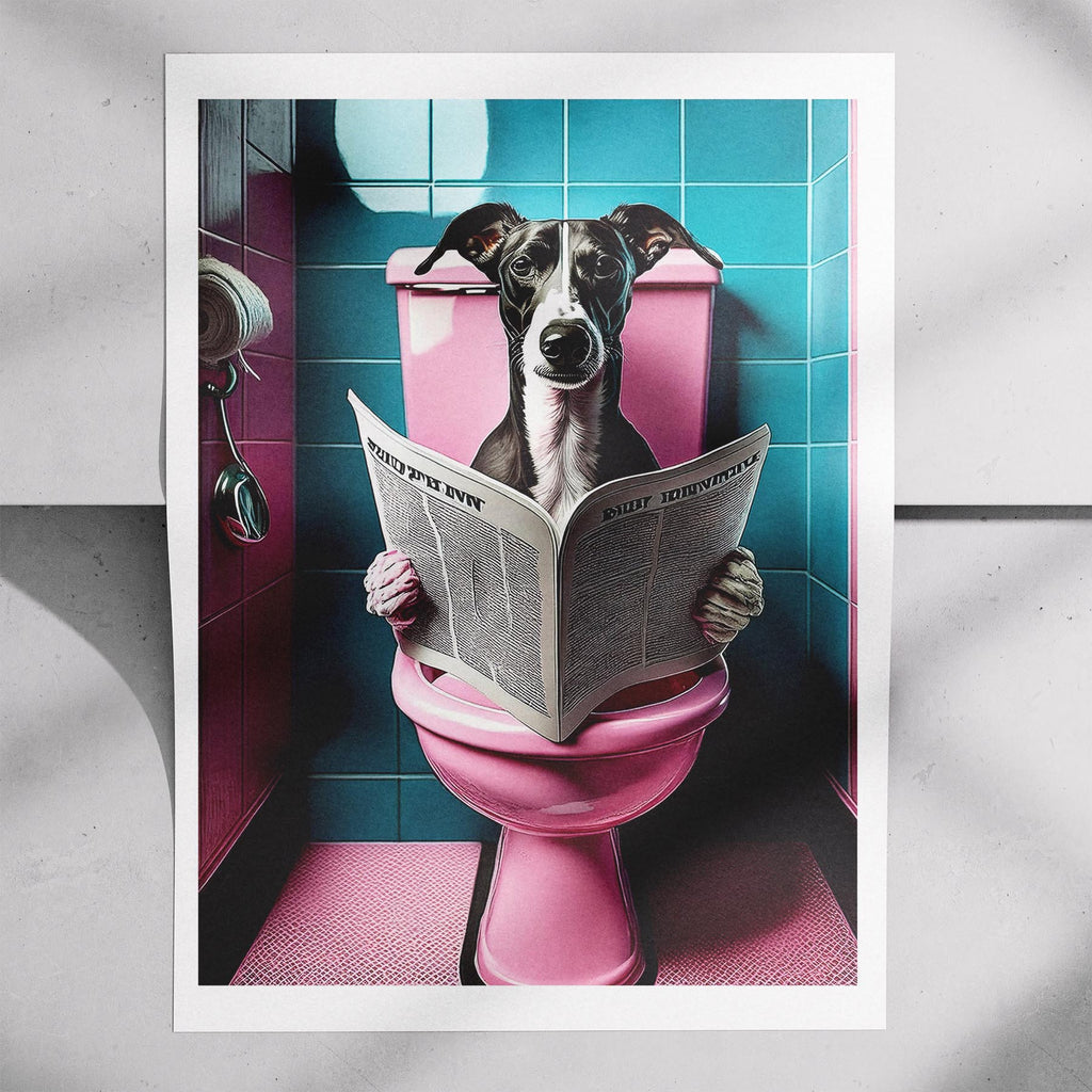 Greyhound Toilet Dogs PInk and Turquise image 7