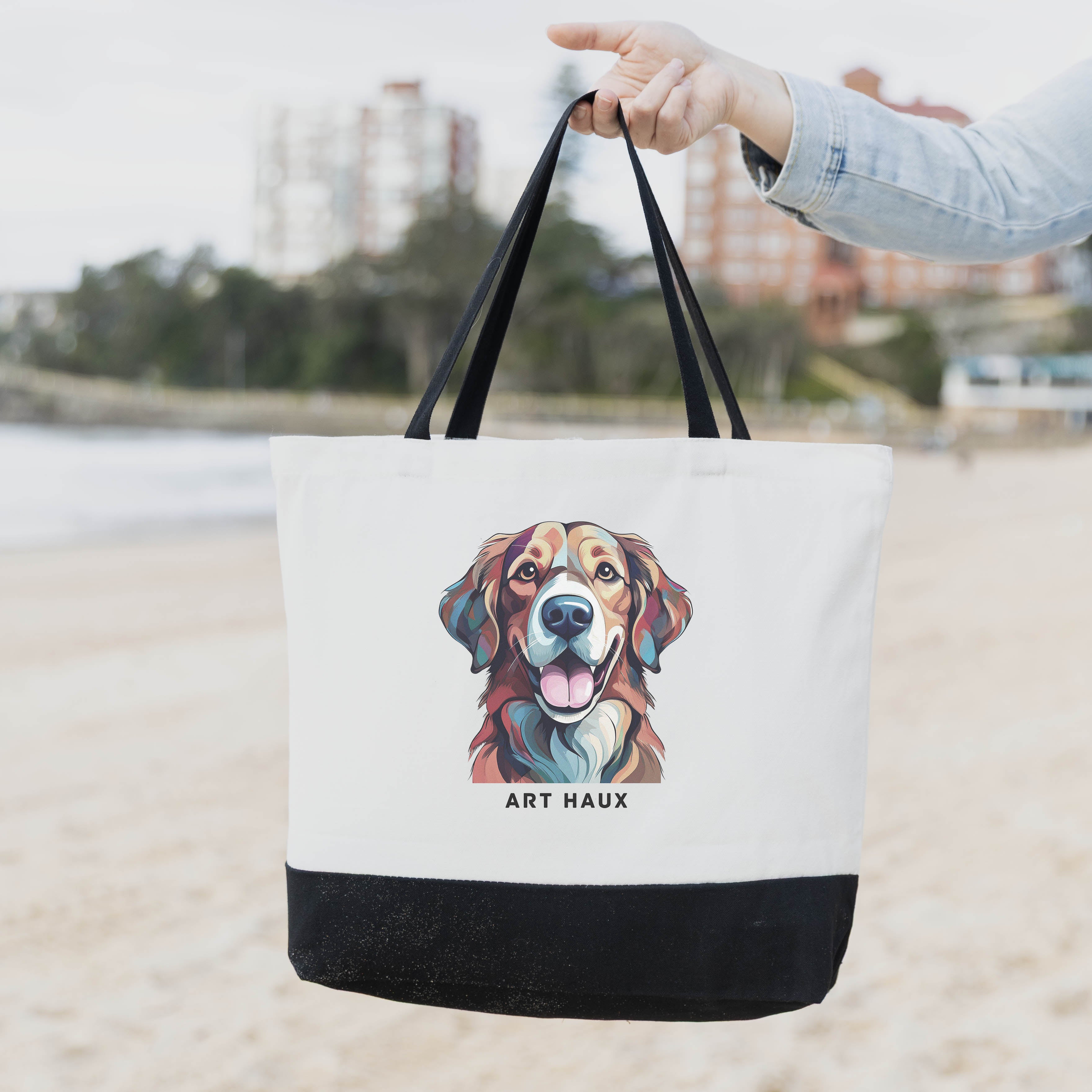 Golden Retriever Chic Graphic Art Bag image 1