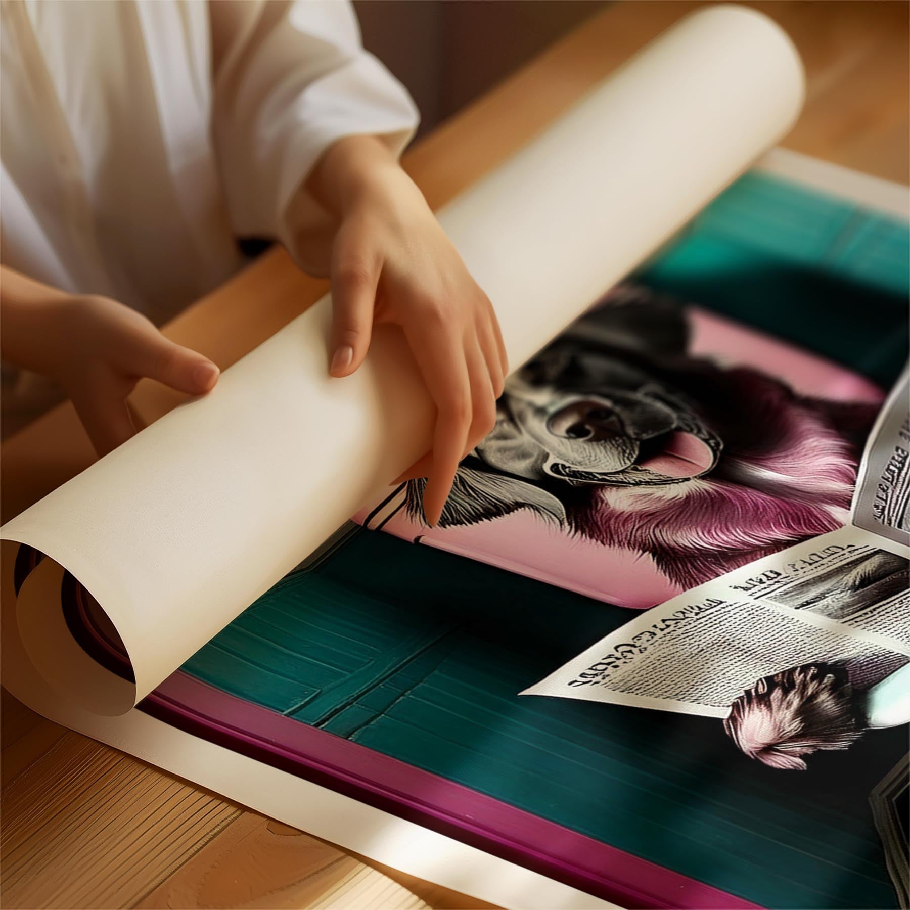 Golden Retriever Toilet Dogs PInk and Turquise image 1