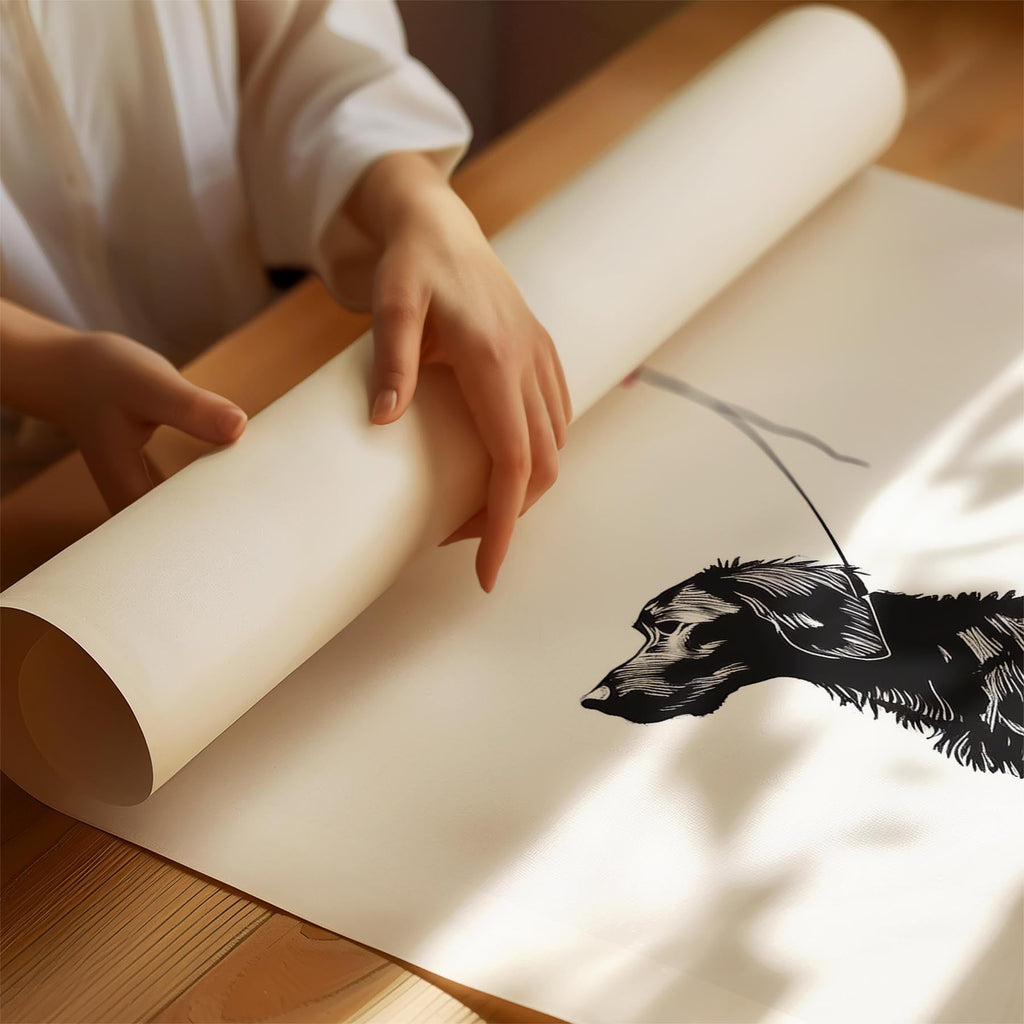 Curly Coated Retriever DOGSY Series inspired by the Art of Banksy with text Dogs image 1