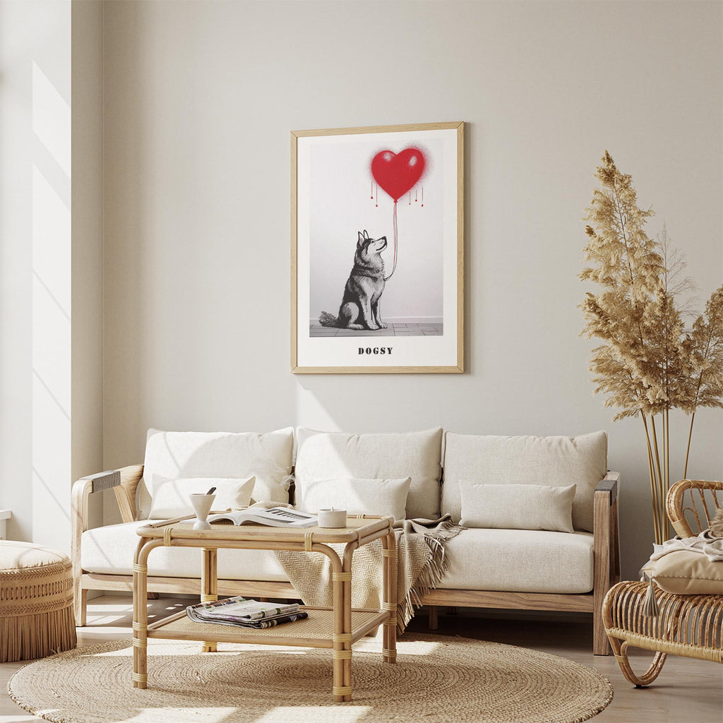 Alaskan Malamute DOGSY Series inspired by the Art of Banksy with text Dogsy image 2