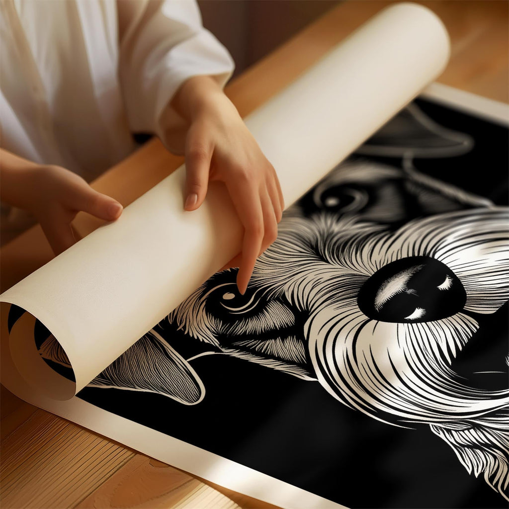 Schnauzer Line Dog Series in Black and White image 1