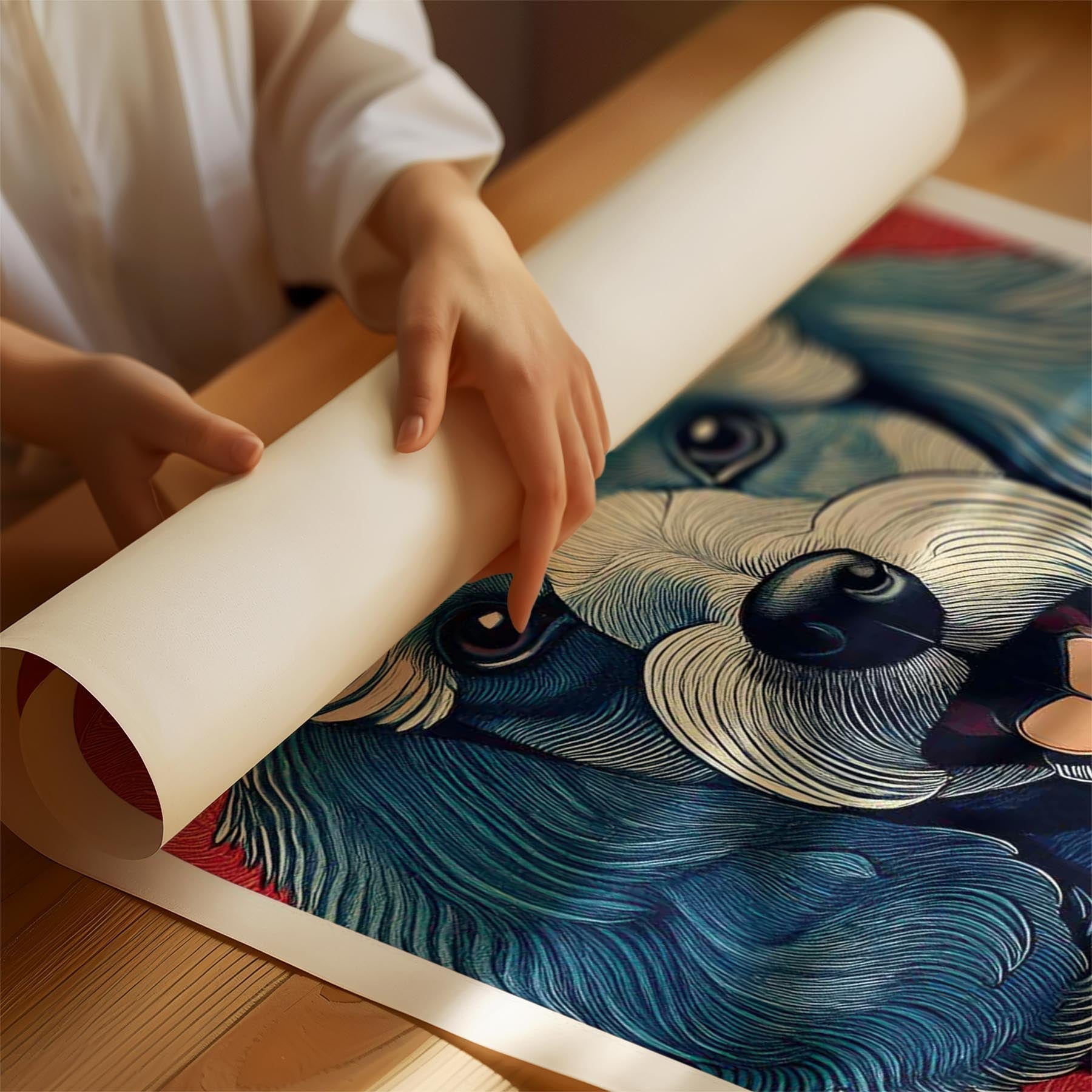 Poodle Hokusai Japanese Inspired Dog Series 1 image 1