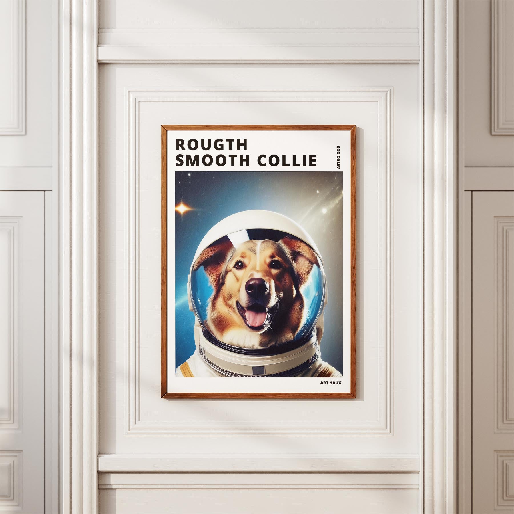 Rough Smooth Collie Astronaut Dog Series with Text Astro Dog image 3