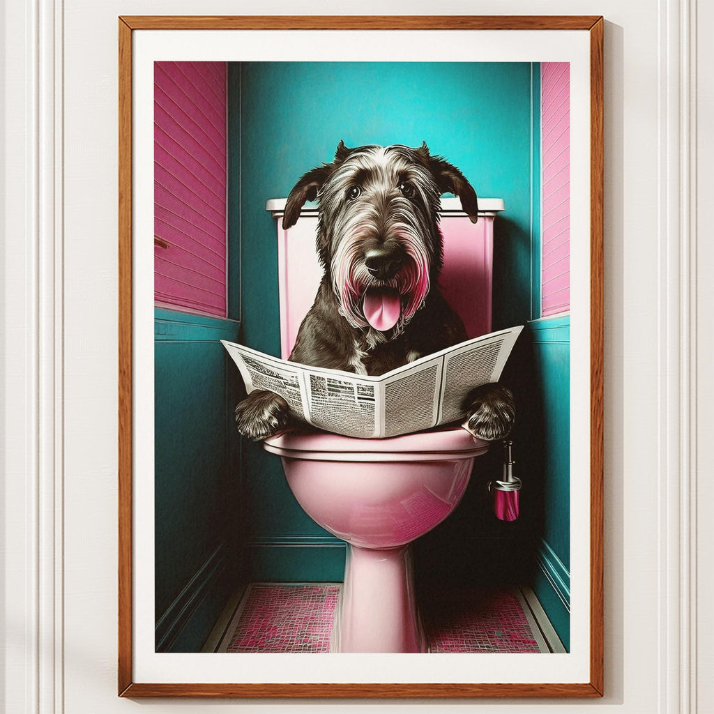 Irish Wolfhound Toilet Dogs PInk and Turquise image 10