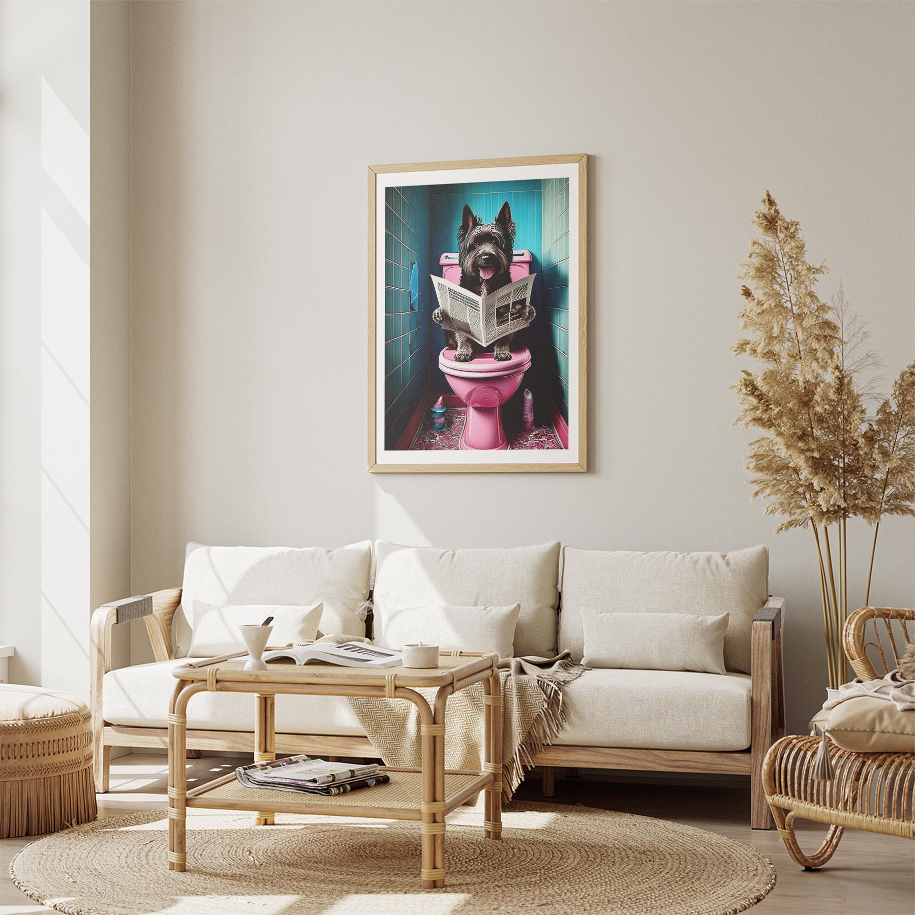 Smithfield Sheepdog Toilet Dogs PInk and Turquise image 2