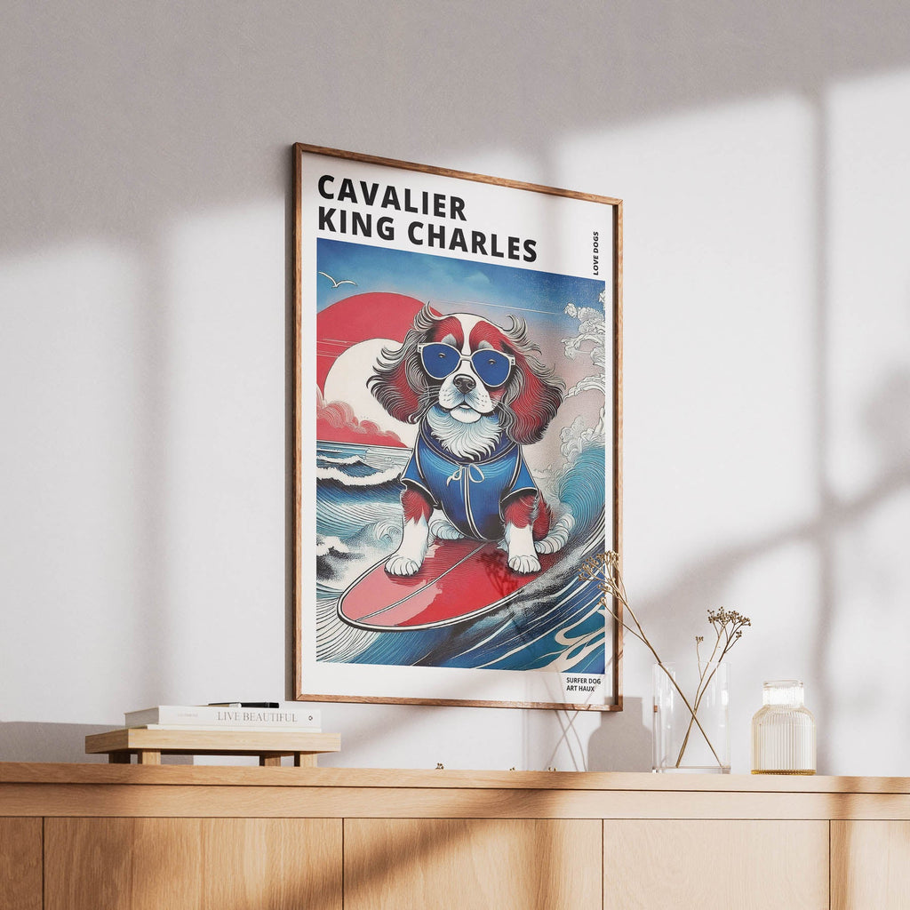 Cavalier King Charles Spaniel Hokosai Surfer Dogs 1 image 6