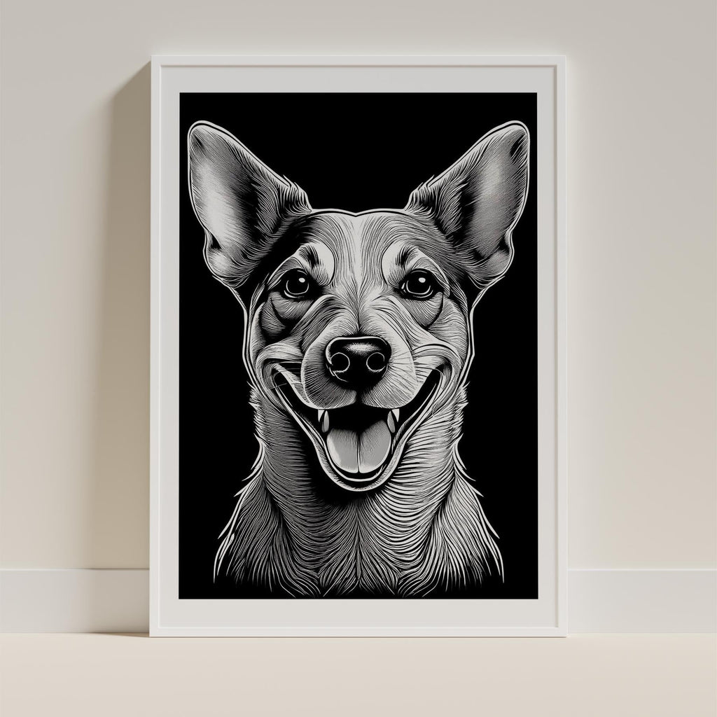 Jack Russell Line Dog Series in Black and White image 9