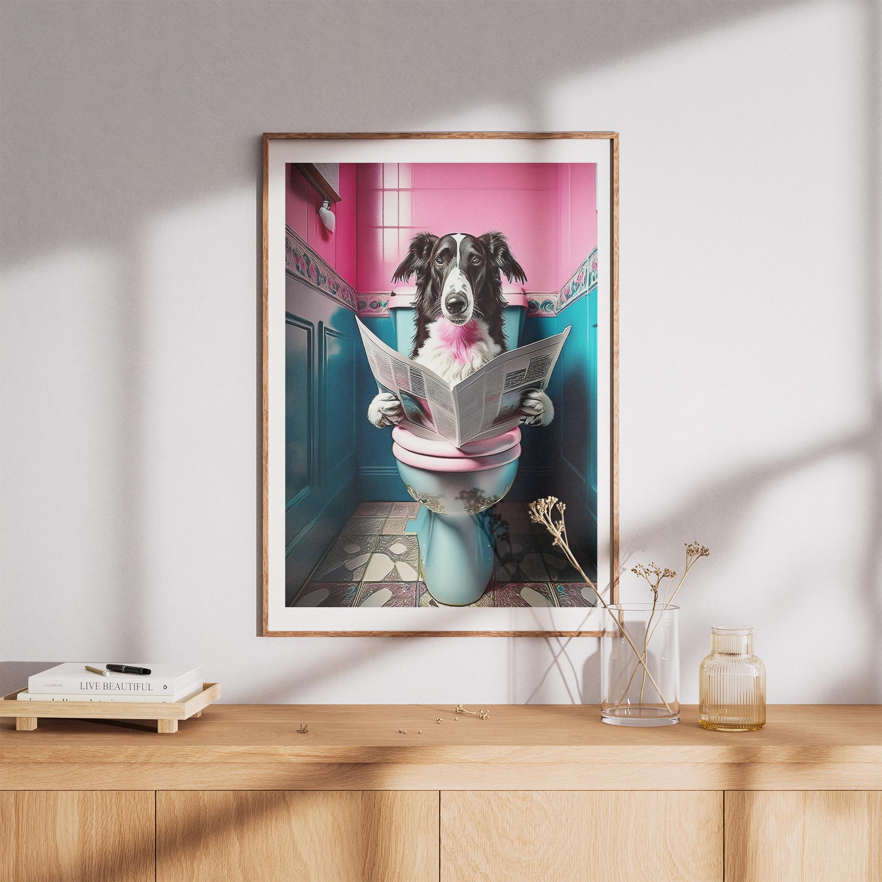 Borzoi Toilet Dogs PInk and Turquise image 8