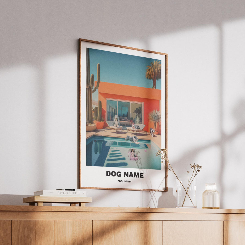 Old English Sheepdog Custom Pool Party WITH TEXT image 5