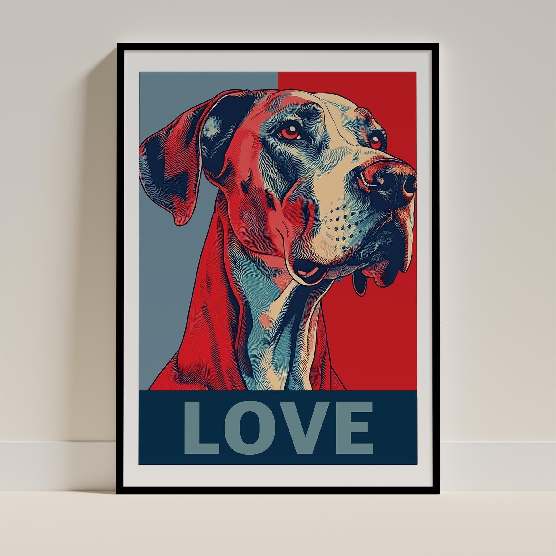 Great Dane LOVE Series Inspired by the Obama Poster image 0