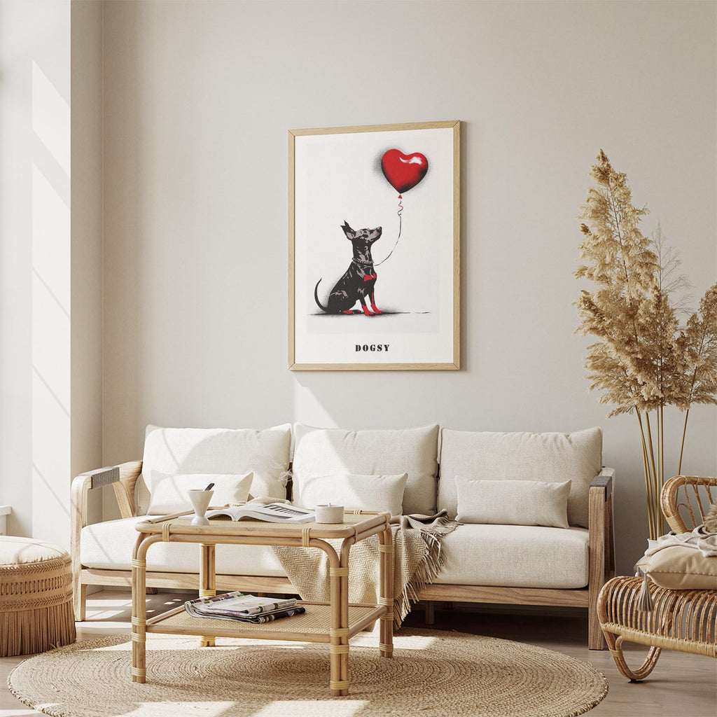 Miniature Pinscher DOGSY Series inspired by the Art of Banksy with text Dogsy image 2