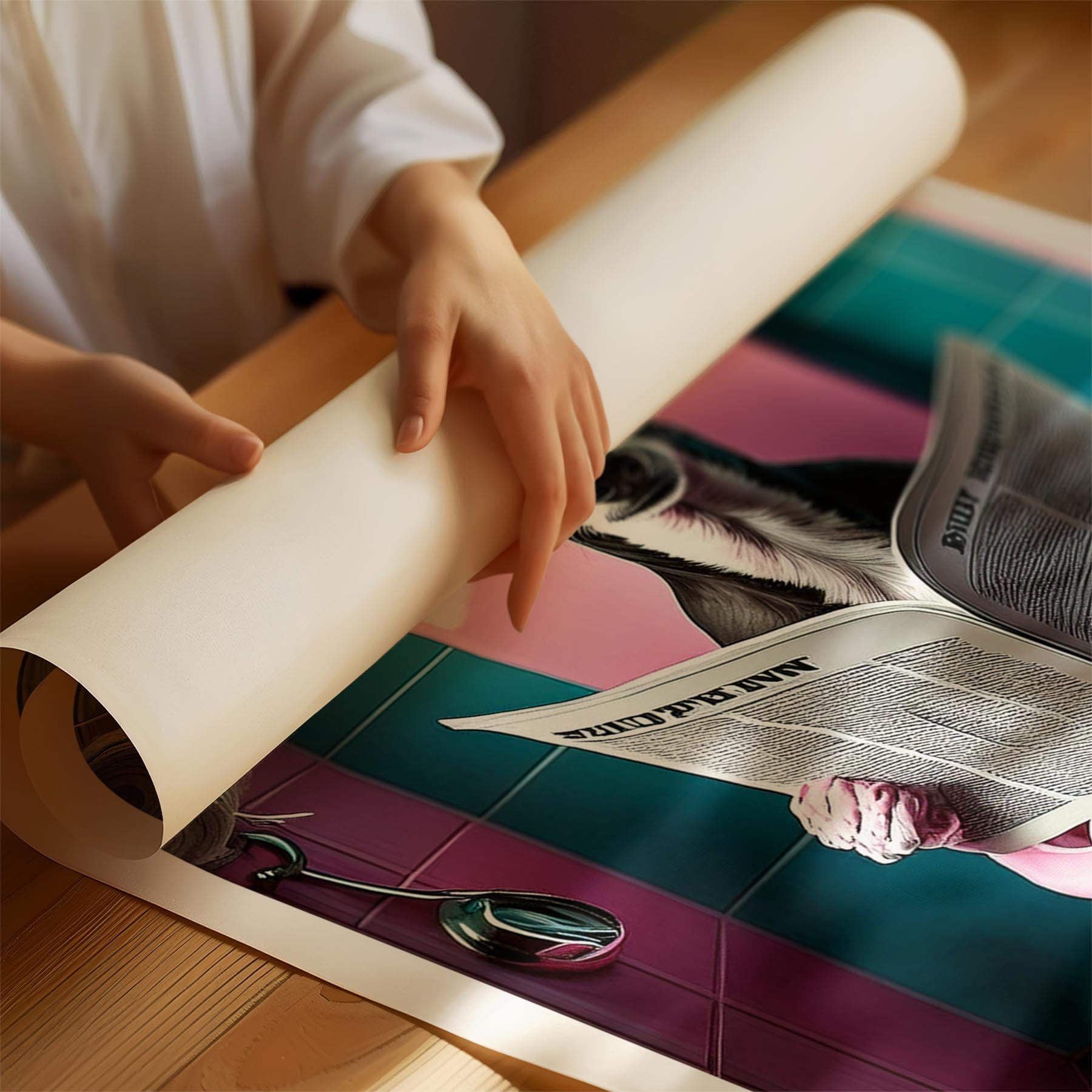 Greyhound Toilet Dogs PInk and Turquise image 1