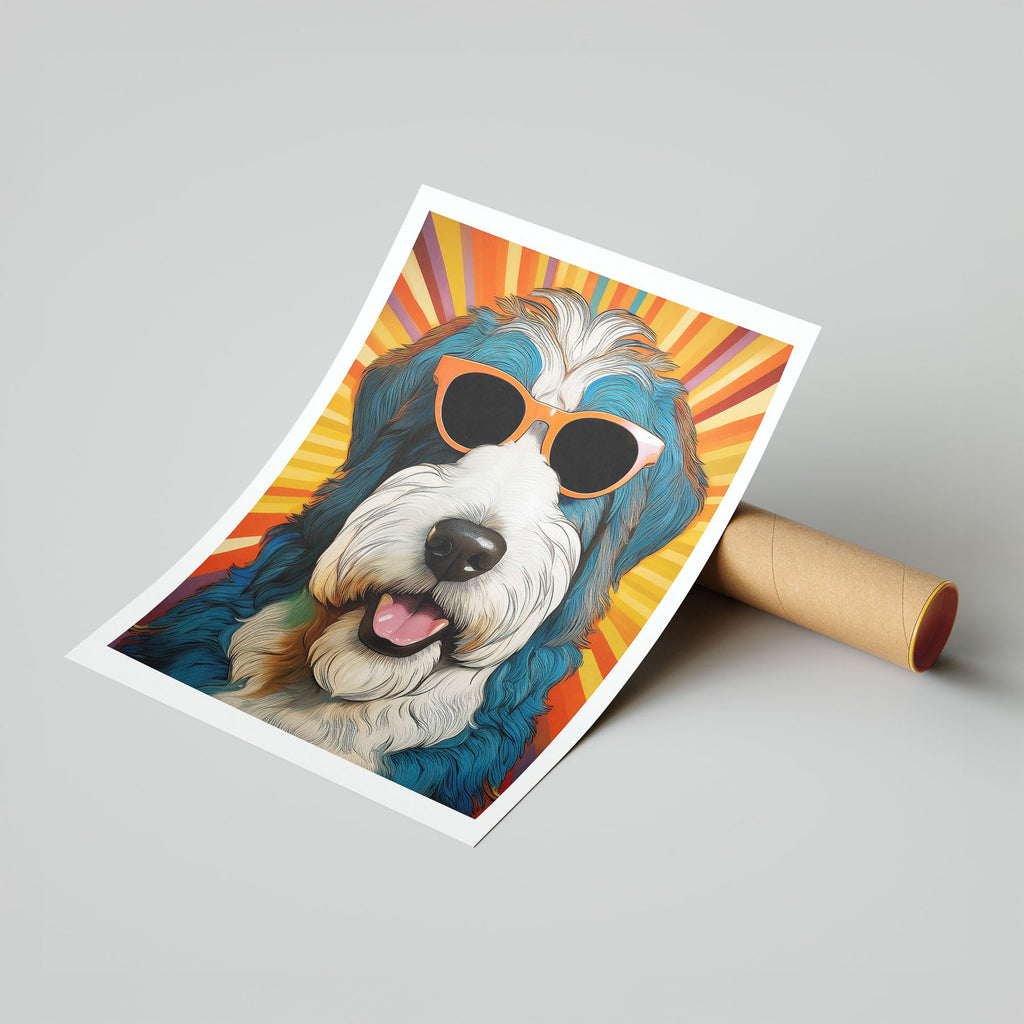 Old English Sheep Dog In Colourful Sunnies 13 image 7